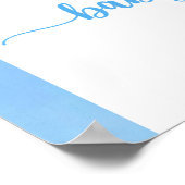 Affiche de bienvenue Baby shower Blue Elephant - W (Coin)