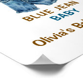 Affiche de bienvenue Baby shower Blue Jean (Coin)