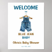 Affiche de bienvenue Baby shower Blue Jean (Devant)