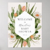Affiche de bienvenue Baby shower Boho Cactus (Devant)