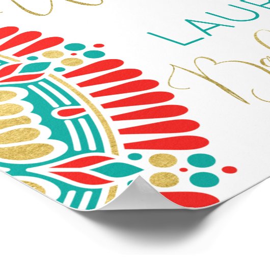 Affiche de bienvenue Baby shower Boho Fiesta (Coin)