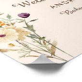 Affiche de bienvenue Baby shower Boho Little Fleur (Coin)