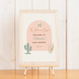 Affiche de bienvenue Baby shower Boho Watercolor C