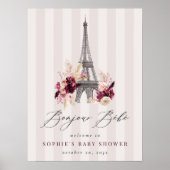 Affiche de bienvenue Baby shower Bonjour Bébé (Devant)
