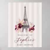 Affiche de bienvenue Baby shower Bonjour Bébé (Devant)