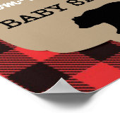 Affiche de bienvenue Baby shower Buffalo Check (Coin)