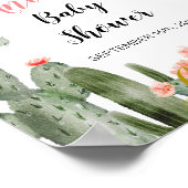 Affiche de bienvenue Baby shower Cactus (Coin)