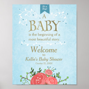 Affiche de bienvenue baby shower C'est un garçon F