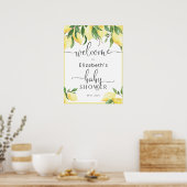 Affiche de bienvenue Baby shower citron aquarelle (Cuisine)