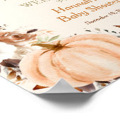 Affiche de bienvenue Baby shower Citrouille Automn (Coin)