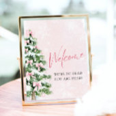 Affiche de bienvenue Baby shower d'arbre de Noël P