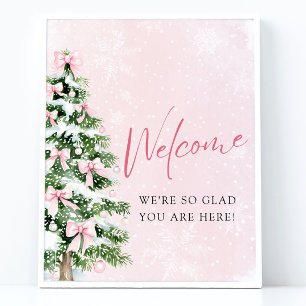 Affiche de bienvenue Baby shower d'arbre de Noël P