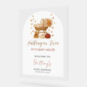 Affiche de bienvenue Baby shower d'automne (Angle)
