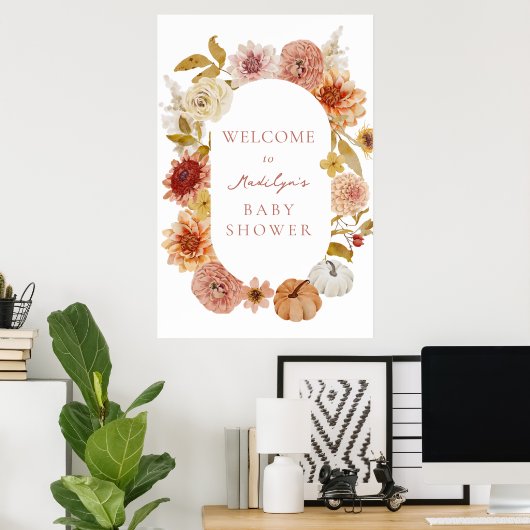 Affiche de bienvenue Baby shower d'automne de Boho (Bureau à domicile)
