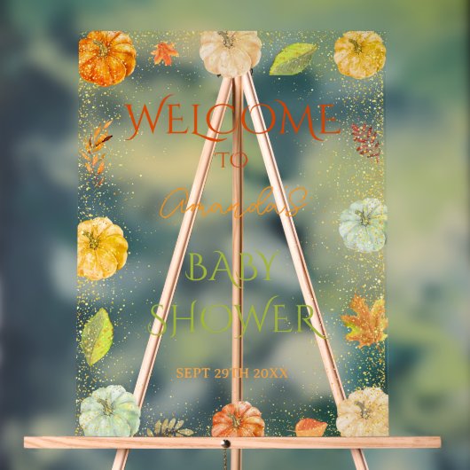 Affiche de bienvenue Baby shower d'automne du peti (Neutre)