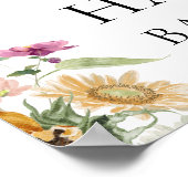 Affiche de bienvenue Baby shower d'automne Mews Su (Coin)