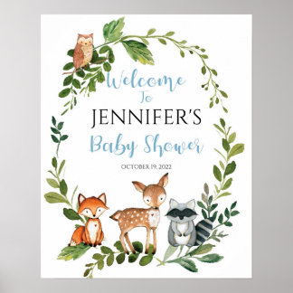 Affiche de bienvenue Baby shower de bois
