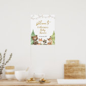 Affiche de bienvenue Baby shower de bois (Cuisine)