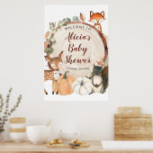 Affiche de bienvenue Baby shower de bois d'automne (Cuisine)