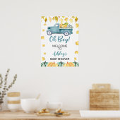 Affiche de bienvenue Baby shower de camion Blue Li (Cuisine)