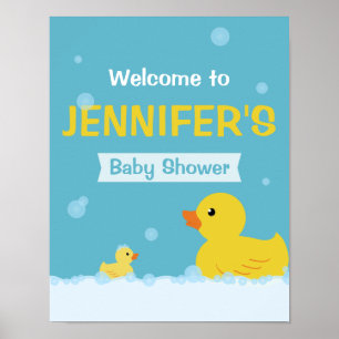 Affiche de bienvenue Baby shower de canard en caou