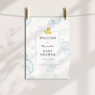 Affiche de bienvenue Baby shower de canard en caou