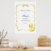 Affiche de bienvenue Baby shower de canard jaune e (Cuisine)