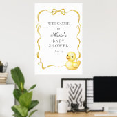 Affiche de bienvenue Baby shower de canard jaune e (Bureau à domicile)