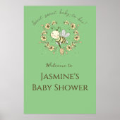 Affiche de bienvenue Baby shower de couronne d'abe (Devant)