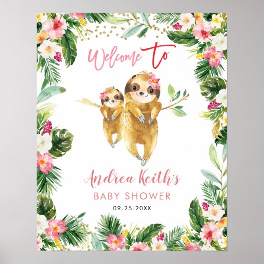 Affiche de bienvenue Baby shower de fentes pour fi (Devant)
