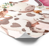 Affiche de bienvenue Baby shower de ferme rose fil (Coin)