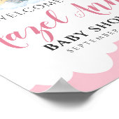 Affiche de bienvenue Baby shower de fille d'élépha (Coin)
