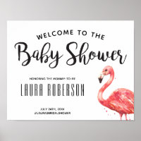 Affiche de bienvenue Baby shower de Flamant rose t