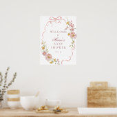 Affiche de bienvenue Baby shower de fleurs et de v (Cuisine)
