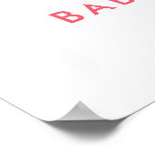 Affiche de bienvenue Baby shower de fleurs rouges  (Coin)