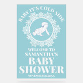 Affiche de bienvenue Baby shower de flocons de nei (Recto)