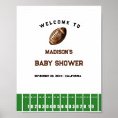 Affiche de bienvenue Baby shower de football garço (Devant)