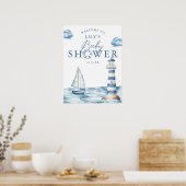 Affiche de bienvenue Baby shower de garçon nautiqu (Cuisine)