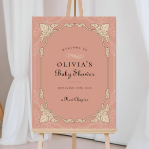 Affiche de bienvenue Baby shower de la bibliothèqu