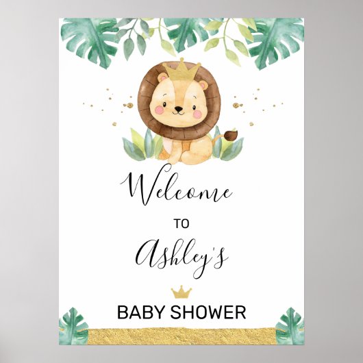 Affiche de bienvenue Baby shower de la Couronne du (Devant)