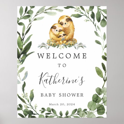 Affiche de bienvenue Baby shower de la famille Slo (Devant)