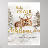 Affiche de bienvenue Baby shower de la forêt de ce (Devant)