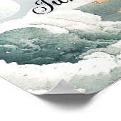 Affiche de bienvenue Baby shower de la lune d'aqua (Coin)