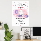 Affiche de bienvenue Baby shower de la petite fill (Bureau à domicile)