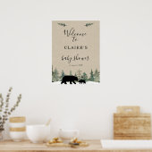 Affiche de bienvenue Baby shower de l'arbre de pin (Cuisine)