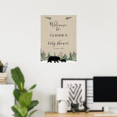 Affiche de bienvenue Baby shower de l'arbre de pin (Bureau à domicile)