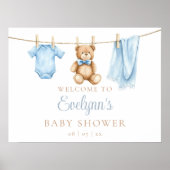 Affiche de bienvenue Baby shower de linge de bébé  (Devant)