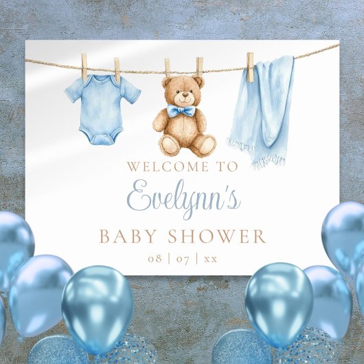 Affiche de bienvenue Baby shower de linge de bébé 