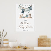 Affiche de bienvenue Baby shower de linge de bébé  (Cuisine)