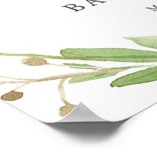 Affiche de bienvenue Baby shower de l'ours (Coin)